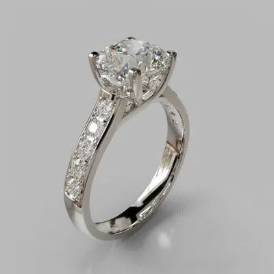 Cushion Cut Cross Prong Moissanite Engagement Ring Cushion Cut Cross Prong Moissanite Engagement Ring