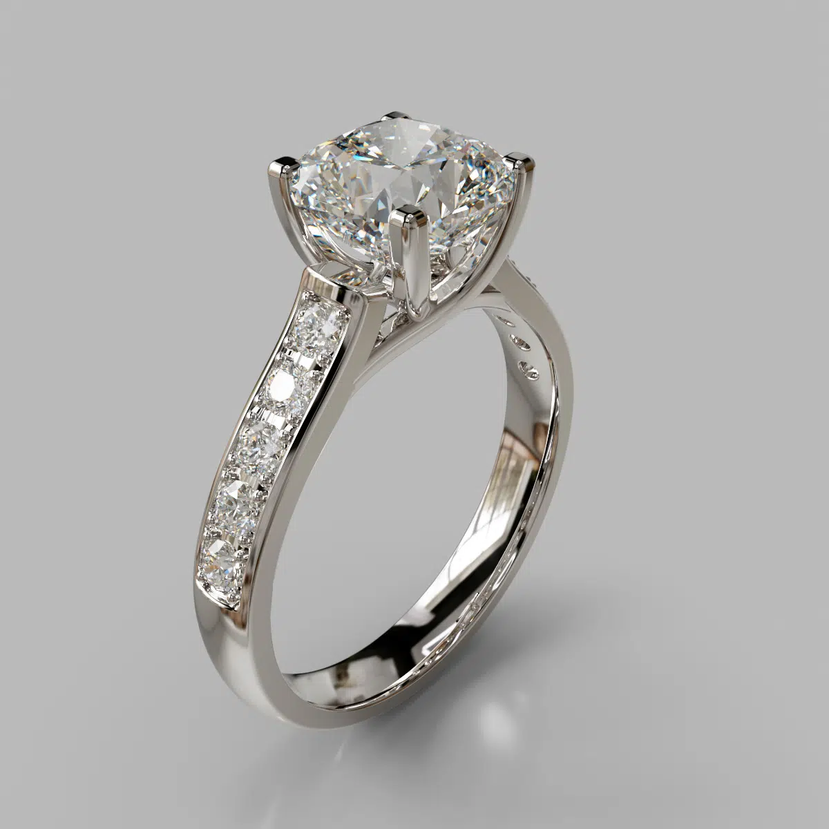 Cushion Cut Cross Prong Moissanite Engagement Ring Cushion Cut Cross Prong Moissanite Engagement Ring