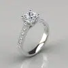 Cushion Cut Cross Prong Moissanite Engagement Ring