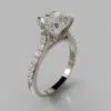 Cushion Cut Tall Cathedral Moissanite Engagement Ring