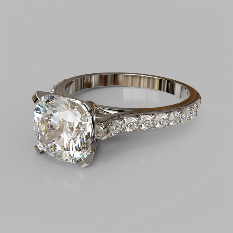 Cushion Cut Moissanite Ring