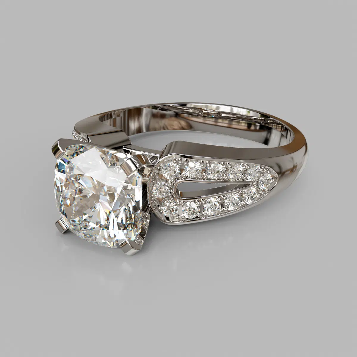 Split Shank Vintage Cushion Cut Moissanite Engagement Ring Split Shank Vintage Cushion Cut Moissanite Engagement Ring