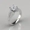 Split Shank Vintage Cushion Cut Moissanite Engagement Ring