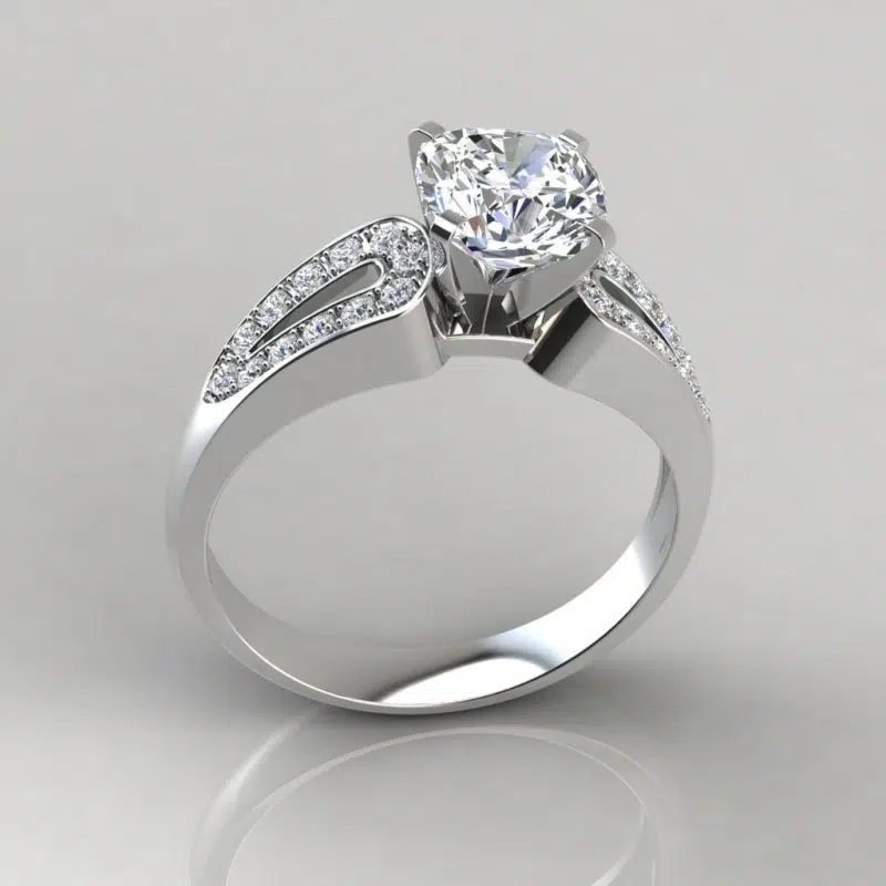Split Shank Vintage Cushion Cut Moissanite Engagement Ring