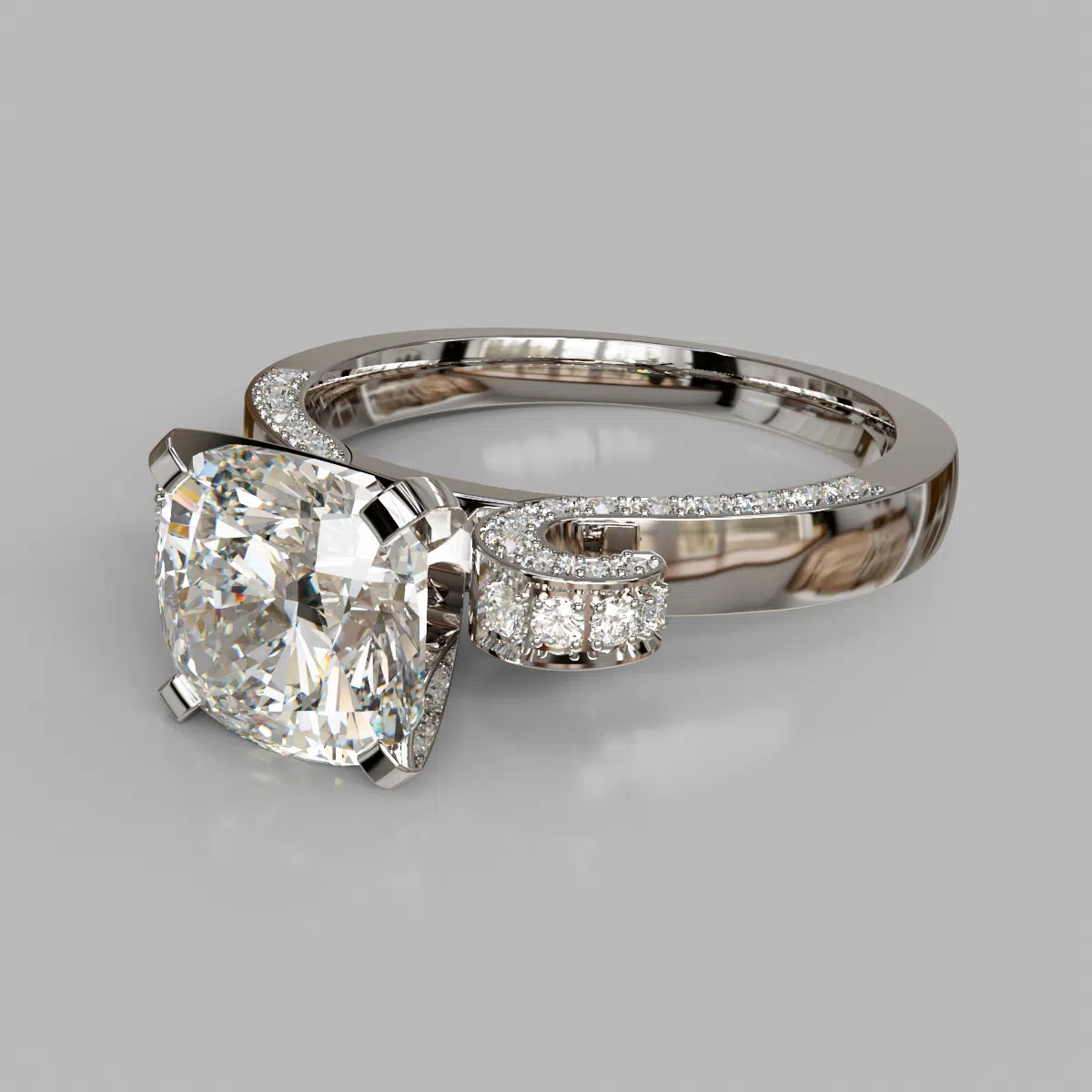 Vintage Floral Design Cushion Cut Moissanite Engagement Ring Vintage Floral Design Cushion Cut Moissanite Engagement Ring