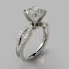 Cushion Cut Split Shank Micro Pave Moissanite Engagement Ring