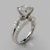 Split Shank Pave Cushion Cut Moissanite Engagement Ring
