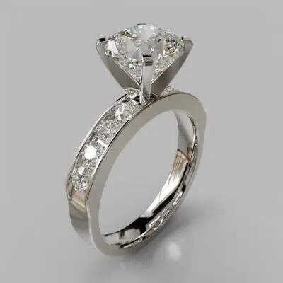 Cushion Cut Channel Set Moissanite Engagement Ring Cushion Cut Channel Set Moissanite Engagement Ring