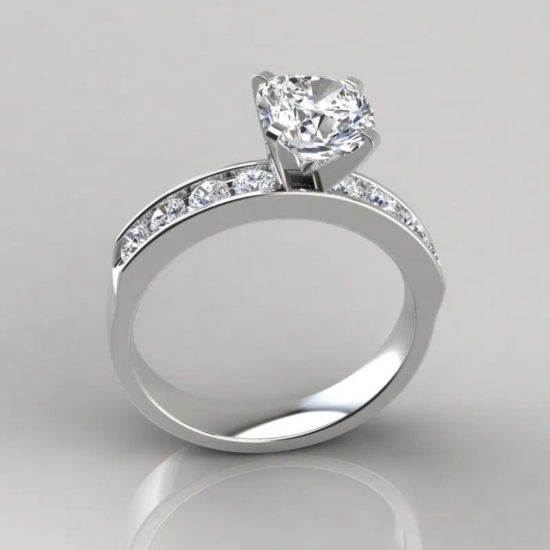 Cushion Cut Channel Set Engagement Ring