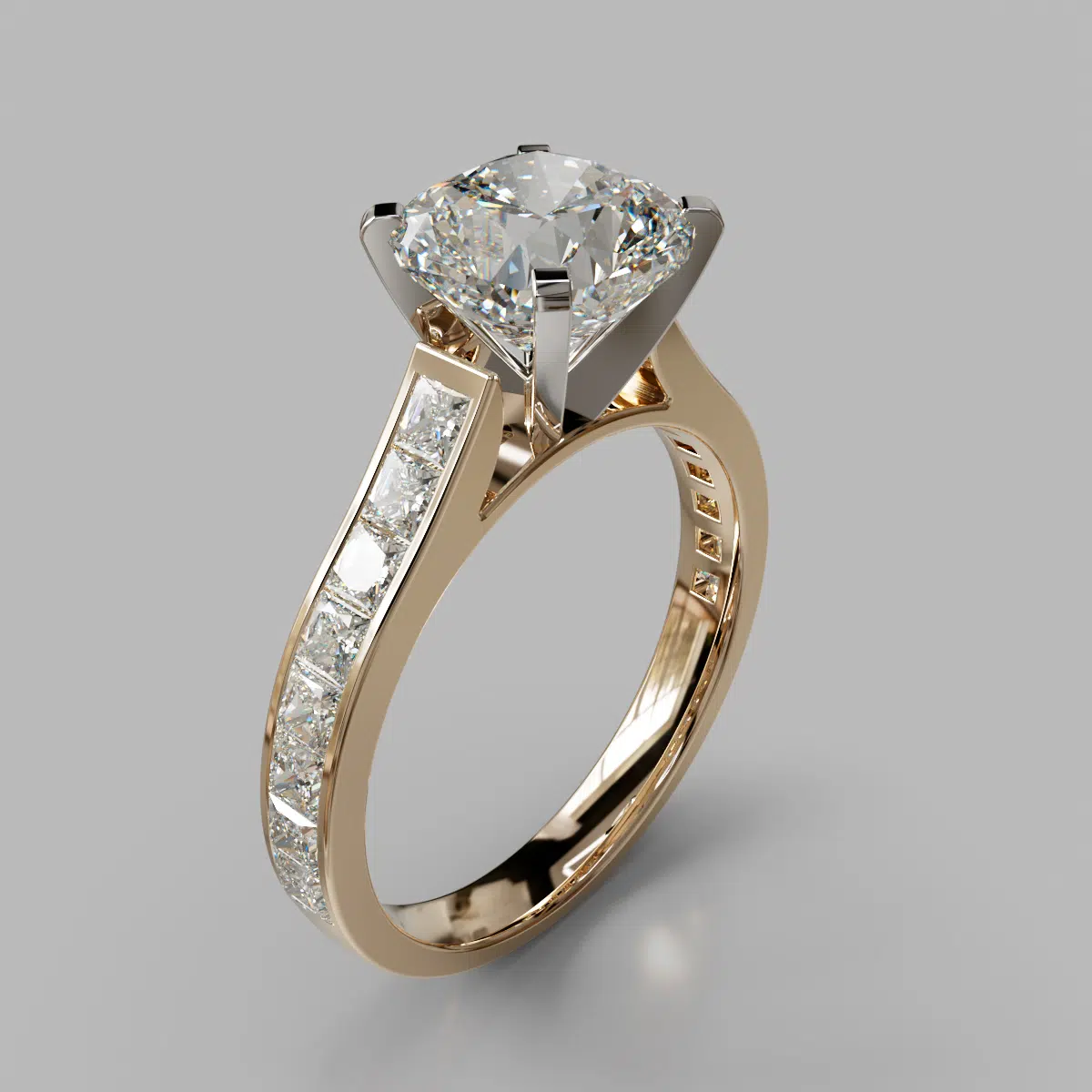Cushion Cut Channel Set Moissanite Engagement Ring Cushion Cut Channel Set Moissanite Engagement Ring