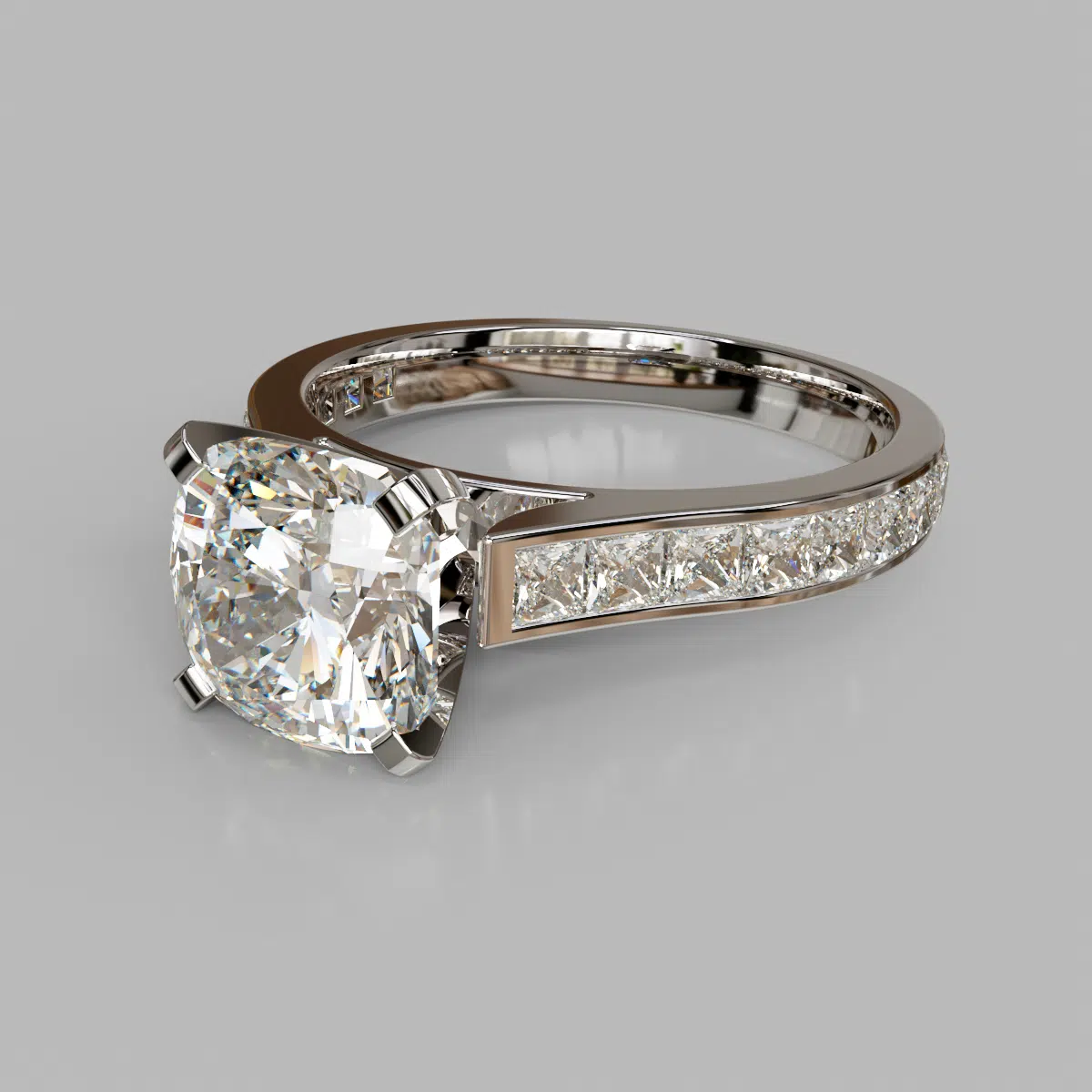 Cushion Cut Channel Set Moissanite Engagement Ring Cushion Cut Channel Set Moissanite Engagement Ring