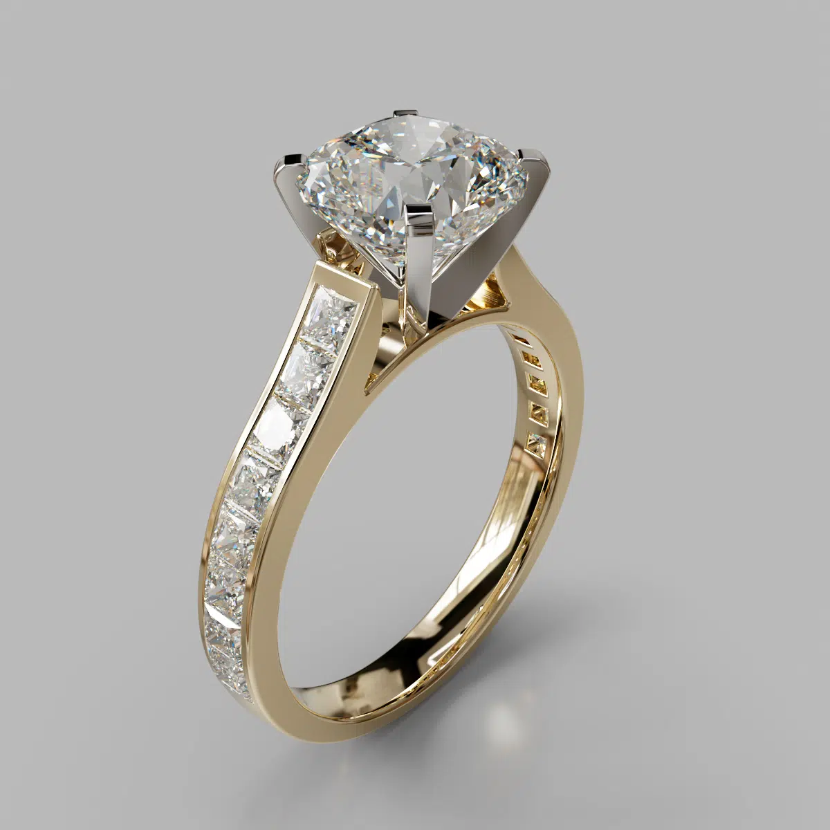 Cushion Cut Channel Set Moissanite Engagement Ring Cushion Cut Channel Set Moissanite Engagement Ring