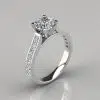 Cushion Cut Channel Set Moissanite Engagement Ring