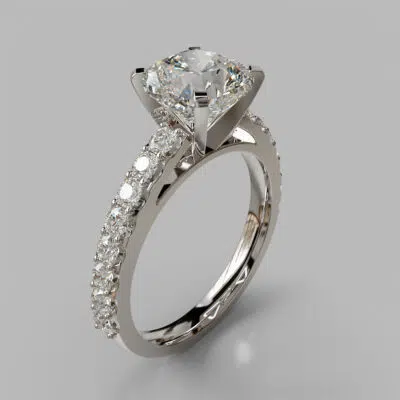 Shared Prong Cushion Cut Moissanite Engagement Ring Shared Prong Cushion Cut Moissanite Engagement Ring