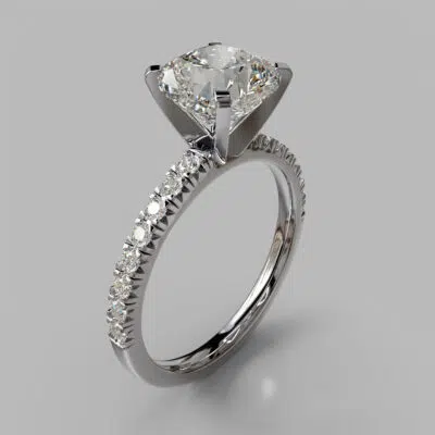 French Cut Cushion Cut Moissanite Engagement Ring French Cut Cushion Cut Moissanite Engagement Ring