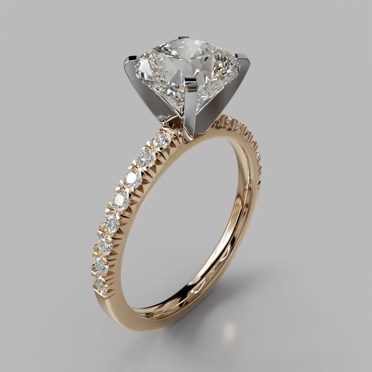 French Cut Cushion Cut Moissanite Engagement Ring French Cut Cushion Cut Moissanite Engagement Ring