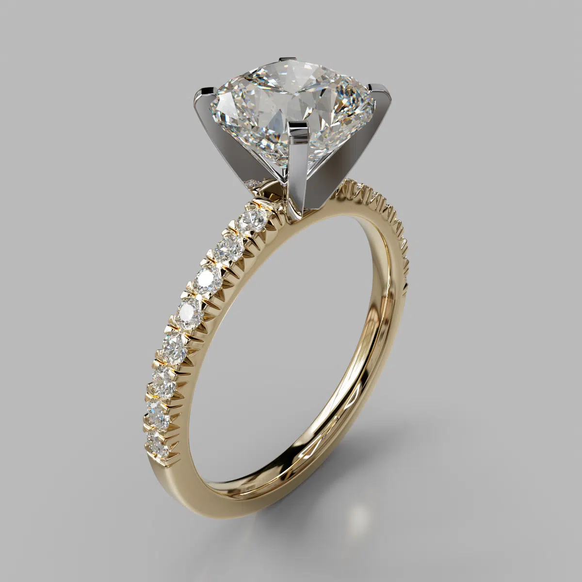 French Cut Cushion Cut Moissanite Engagement Ring French Cut Cushion Cut Moissanite Engagement Ring