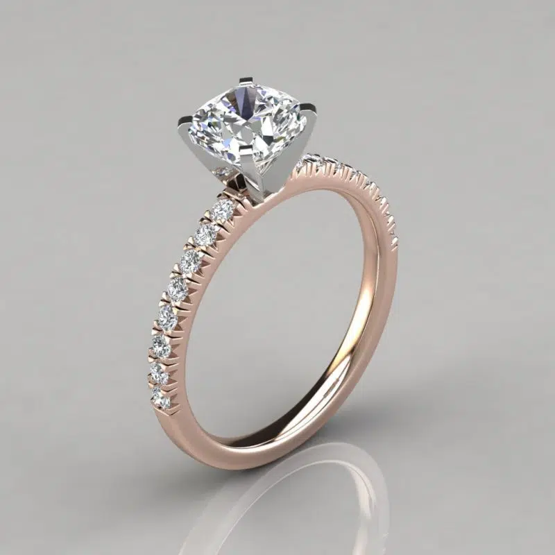 French Cut Cushion Cut Moissanite Engagement Ring