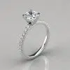 French Cut Cushion Cut Moissanite Engagement Ring