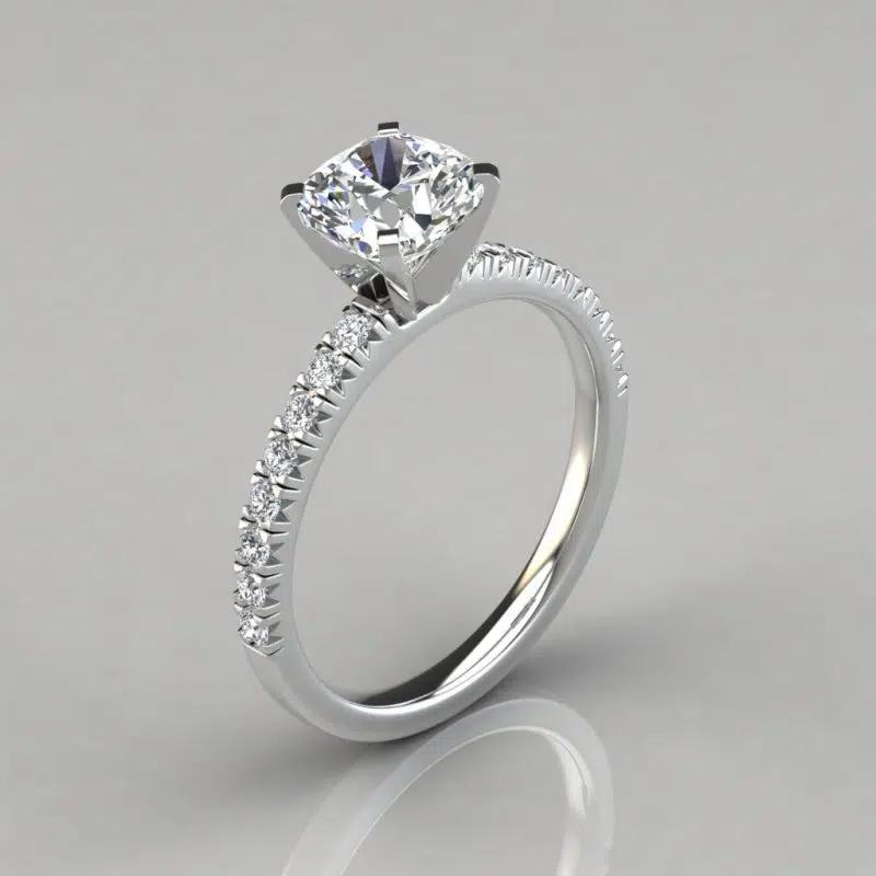 French Cut Cushion Cut Moissanite Engagement Ring