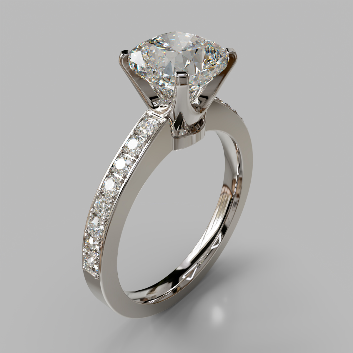 Novo Design Cushion Cut Moissanite Engagement Ring