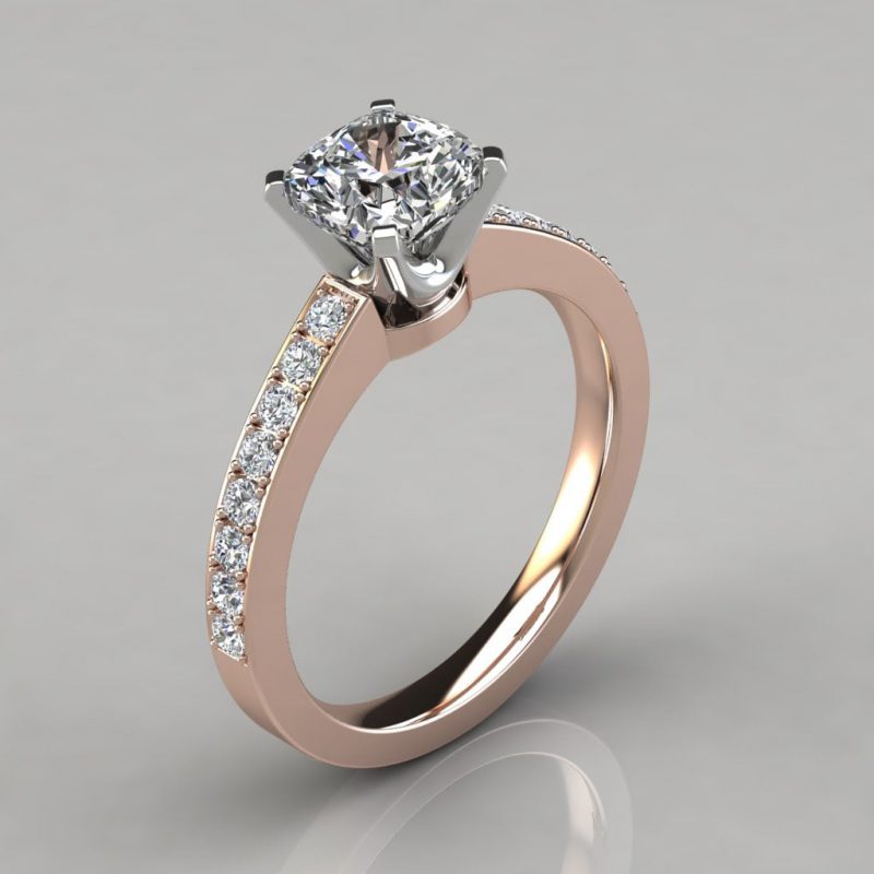 Novo Design Cushion Cut Moissanite Engagement Ring | Forever Moissanite
