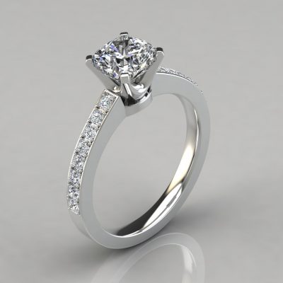 Novo Design Cushion Cut Moissanite Engagement Ring