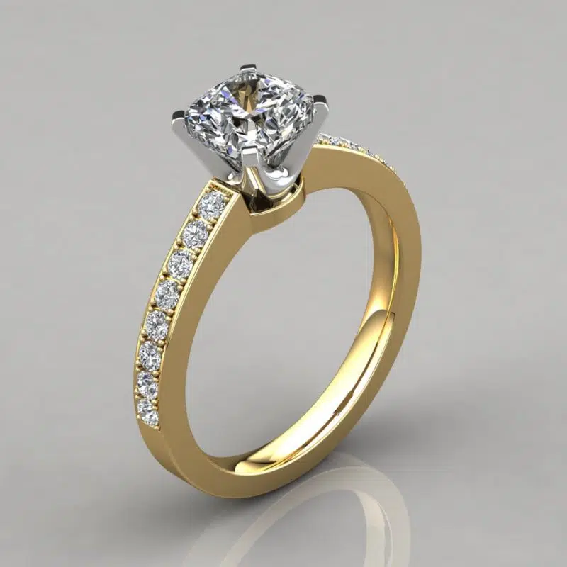 Novo Design Cushion Cut Moissanite Engagement Ring