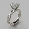 Twist Cushion Cut Moissanite Engagement Ring
