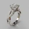 Infinity Design Cushion Cut Moissanite Engagement Ring
