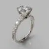 Graduated Side Stone Moissanite Engagement Ring