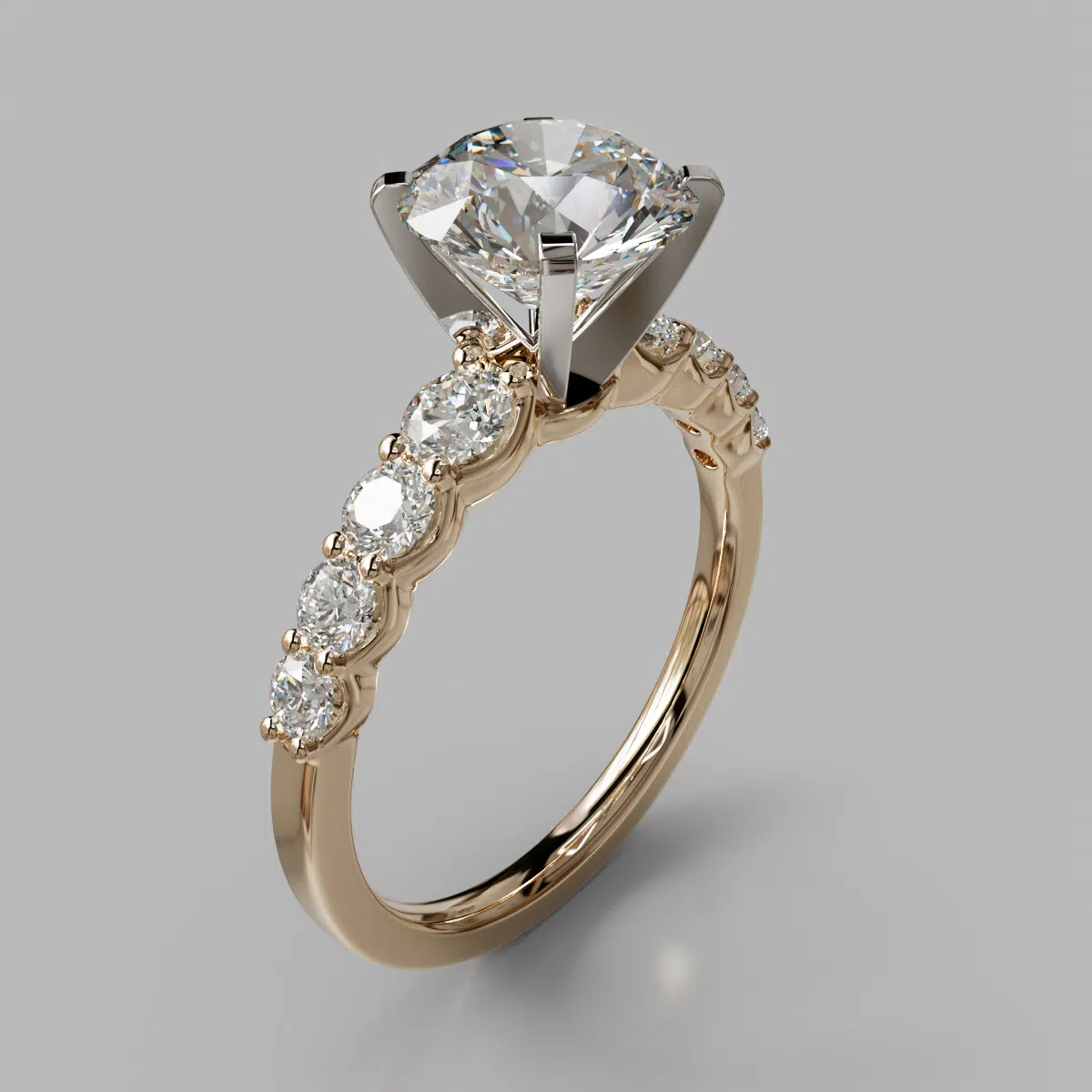 Graduated Side Stone Moissanite Engagement Ring Graduated Side Stone Moissanite Engagement Ring