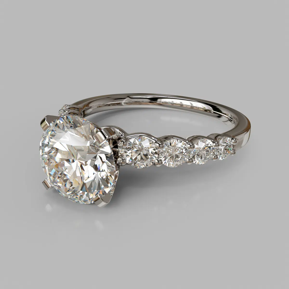 Graduated Side Stone Moissanite Engagement Ring Graduated Side Stone Moissanite Engagement Ring