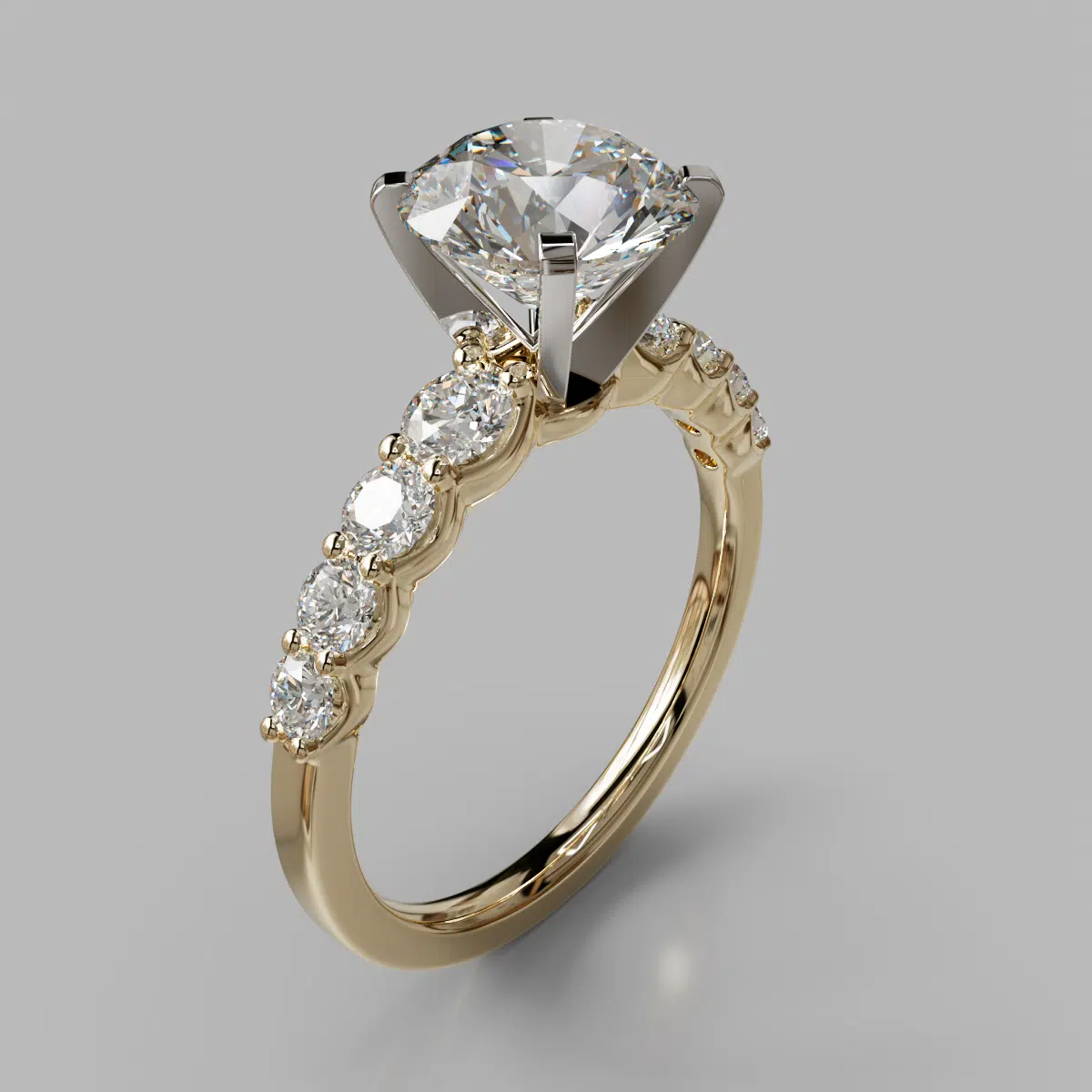 Graduated Side Stone Moissanite Engagement Ring Graduated Side Stone Moissanite Engagement Ring