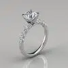Graduated Side Stone Moissanite Engagement Ring