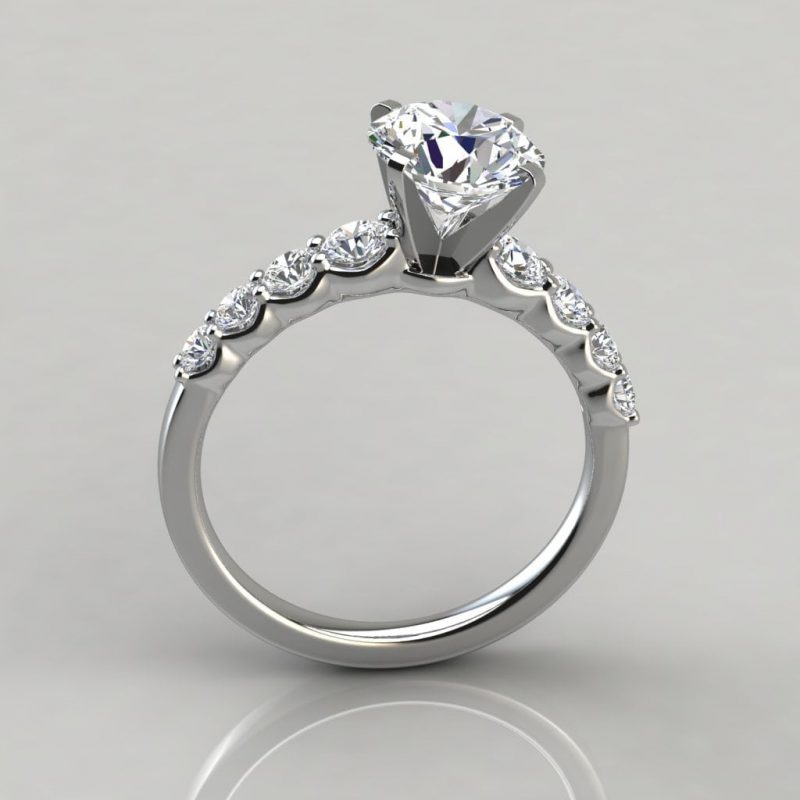 Graduated Side Stone Moissanite Engagement Ring