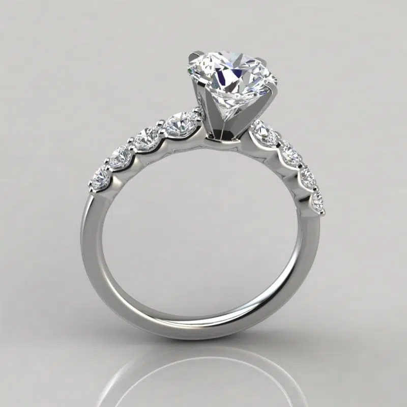 Graduated Side Stone Moissanite Engagement Ring