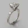 Graduated Princess Cut Moissanite Engagement Ring