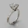 Graduated Milgrain Cushion Cut Moissanite Engagement Ring