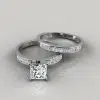 Moissanite Princess Cut Moissanite Bridal Set Rings