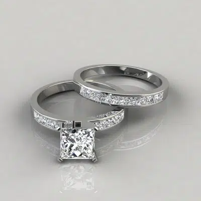 Moissanite Princess Cut Moissanite Bridal Set Rings