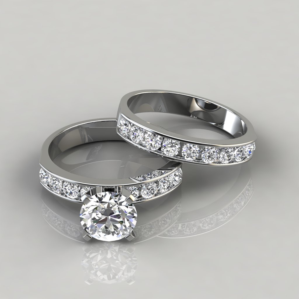 Round Moissanite | Couple Rings | Wedding Set | Men's Ring