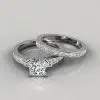 Moissanite Princess Cut Wedding Bands Set