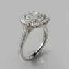 Floating Halo Cushion Cut Moissanite Engagement Ring