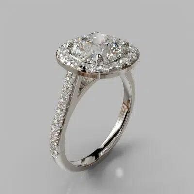 Floating Halo Cushion Cut Moissanite Engagement Ring Floating Halo Cushion Cut Moissanite Engagement Ring