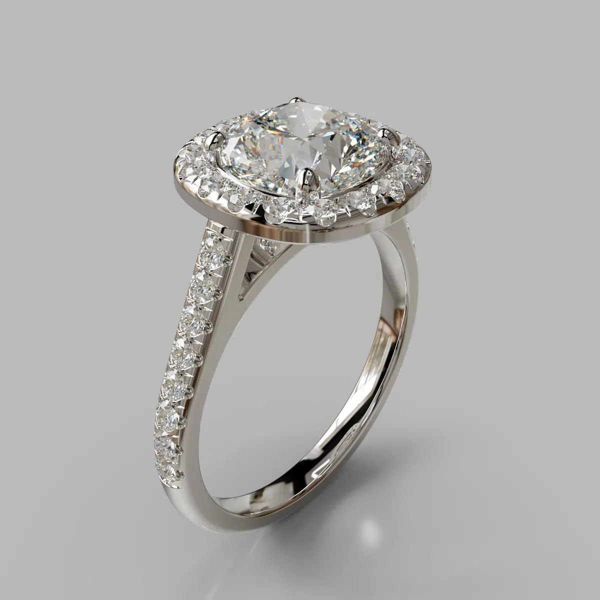 Floating Halo Cushion Cut Moissanite Engagement Ring Floating Halo Cushion Cut Moissanite Engagement Ring