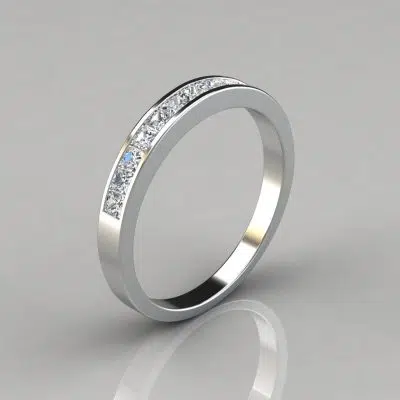 0.48Ct Princess Cut Channel Set Wedding Band Ring