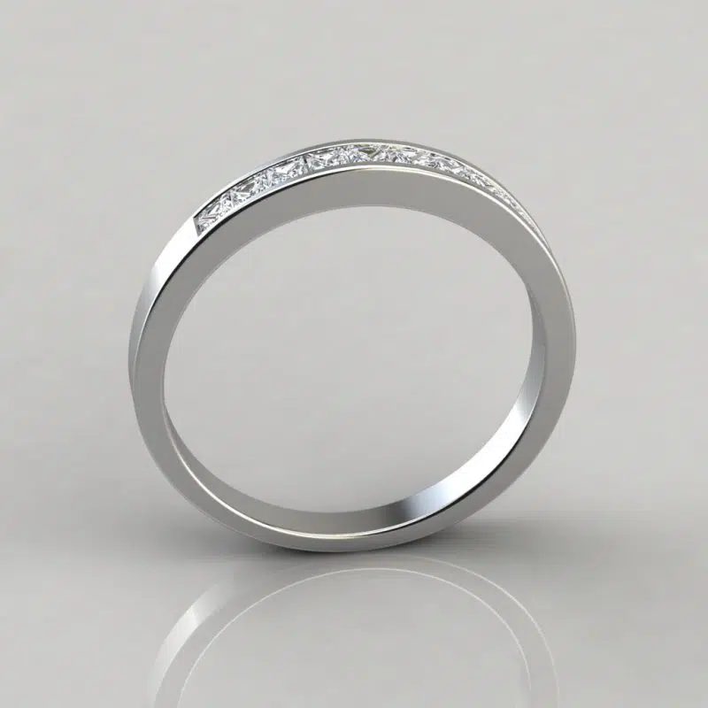 0.48Ct Princess Cut Channel Set Wedding Band Ring