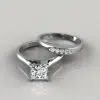 Moissanite Petite Cathedral Princess Cut Bridal Set