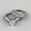 Moissanite Petite Cathedral Round Cut Bridal Set